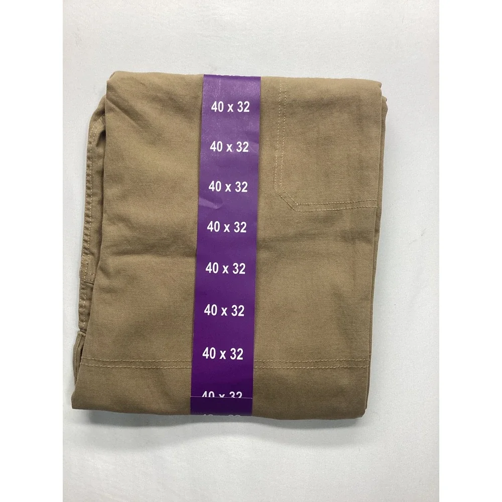 Eddie Bauer Mens Utility Pants Relaxed Fit Saddle Brown Stretch 40x32 new tags - Picture 2 of 3